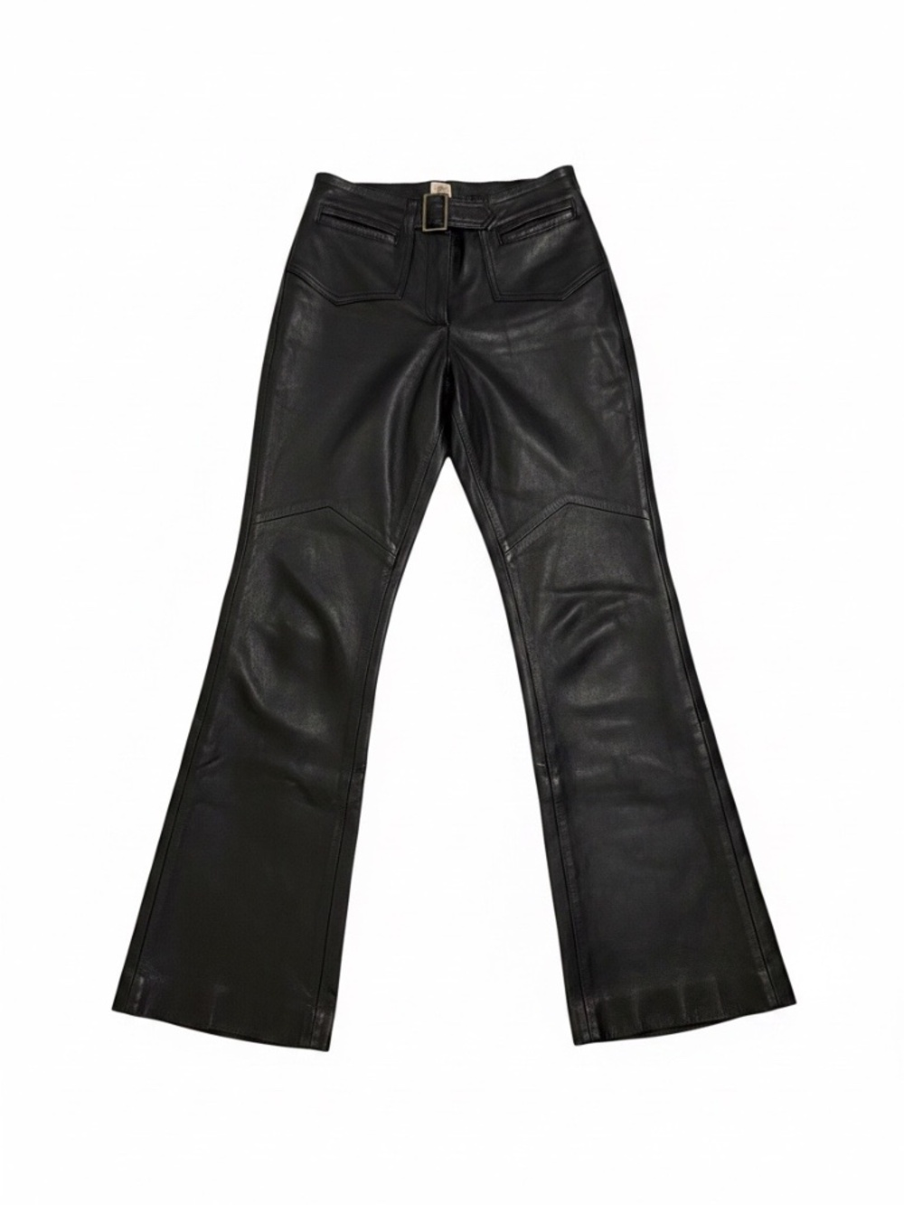 Mix Since 1989 Lamb Leather High-Waisted Buckle Trousers